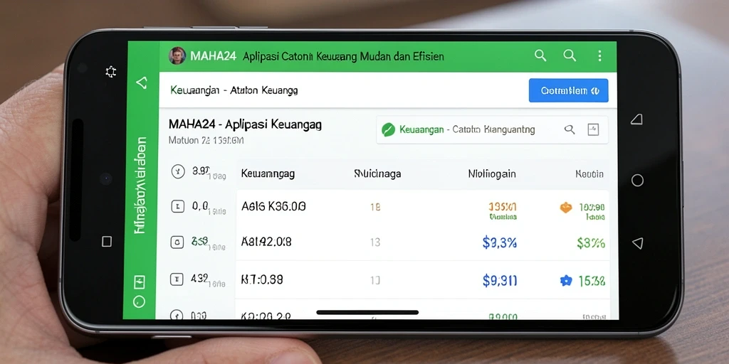 Antarmuka MAHA24 yang intuitif untuk Catatan Keuangan.