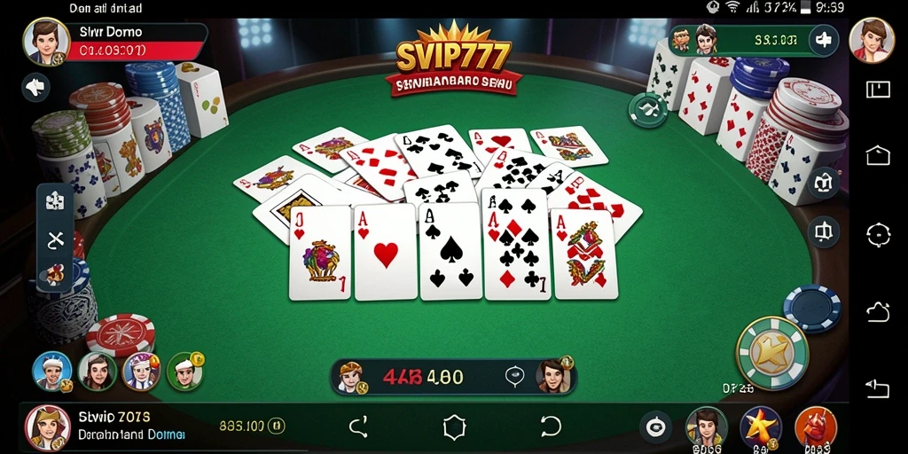 Tampilan antarmuka SVIP777 yang menarik dengan fitur permainan Domino.