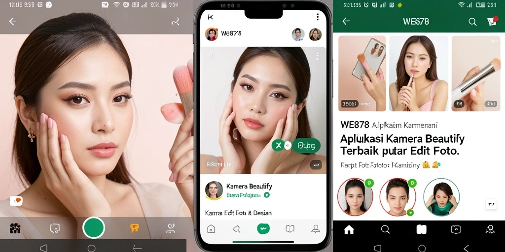 Tampilan antarmuka WE878 dengan berbagai fitur edit foto.